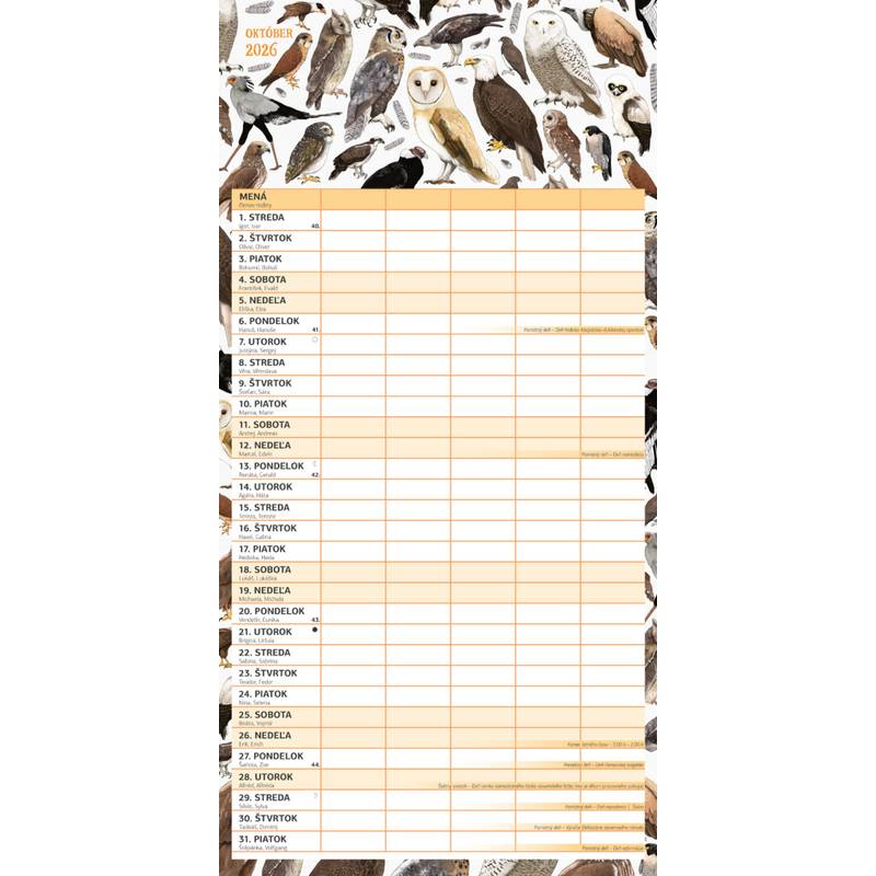 NOTIQUE Rodinný plánovací kalendár Animalium 2026, 30 x 30 cm NOTIQUE Rodinný plánovací kalendár Animalium 2026, 30 x 30 cm