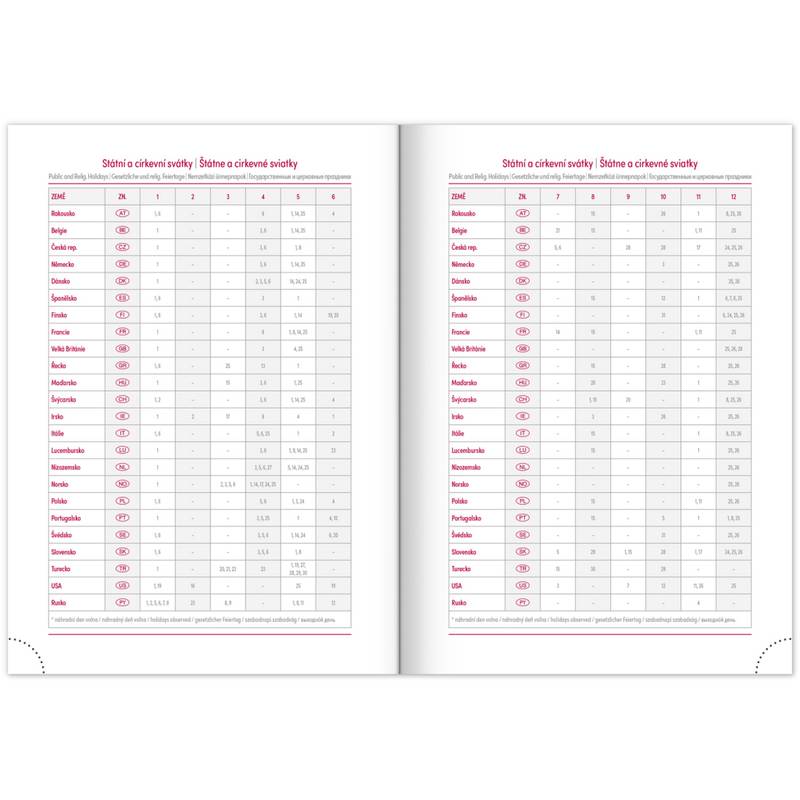 NOTIQUE Denní diář Tomy 2026, modro-červený, 15 x 21 cm NOTIQUE Denní diář Tomy 2026, modro-červený, 15 x 21 cm