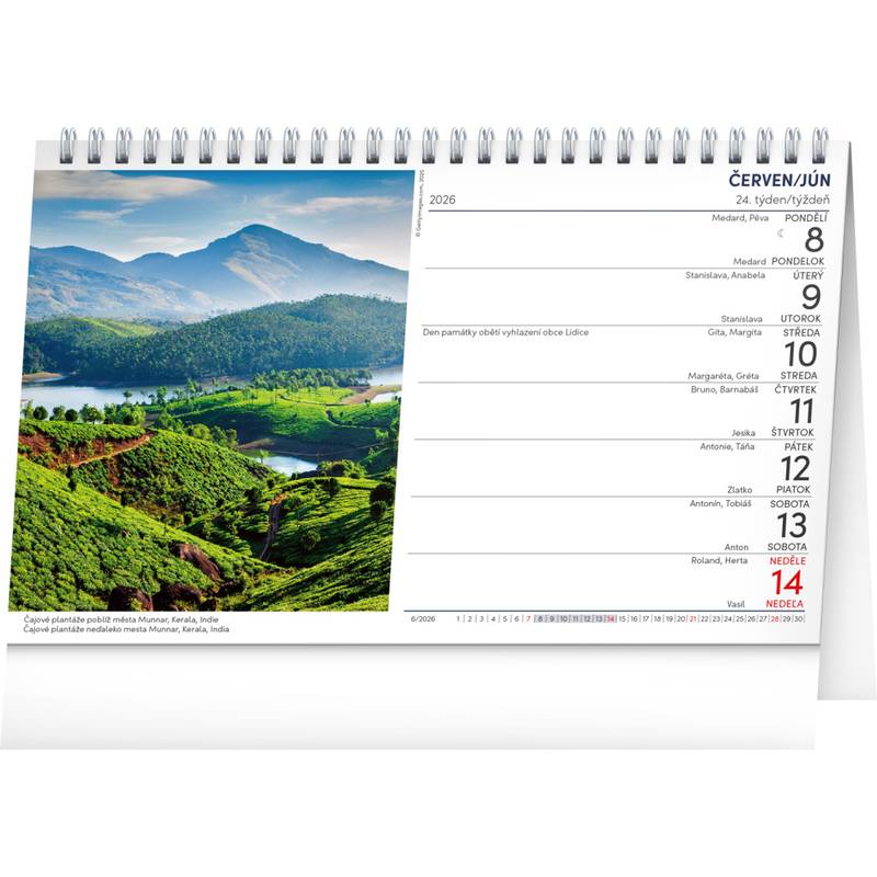NOTIQUE Stolní kalendář Země CZ/SK 2026, 23,1 x 14,5 cm NOTIQUE Stolní kalendář Země CZ/SK 2026, 23,1 x 14,5 cm