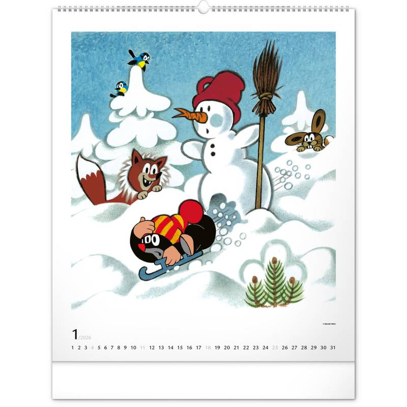 NOTIQUE Nástěnný kalendář Krtek 2026, 48 x 56 cm NOTIQUE Nástěnný kalendář Krtek 2026, 48 x 56 cm