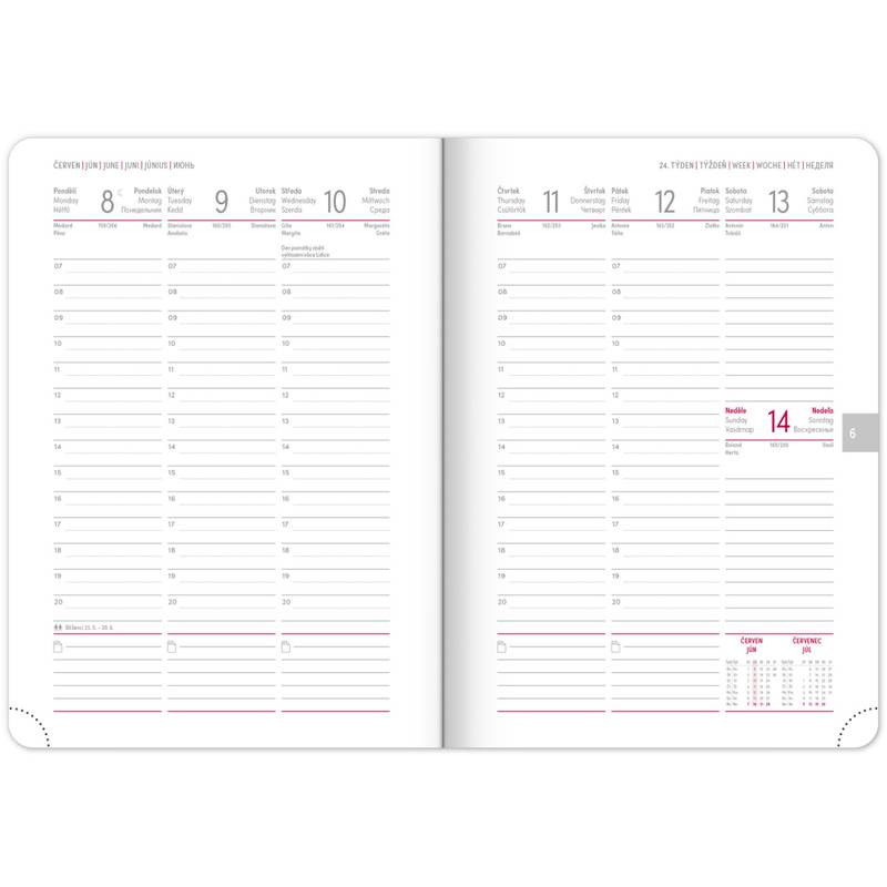 NOTIQUE Týdenní diář Ajax 2026, modrý, 15 x 21 cm NOTIQUE Týdenní diář Ajax 2026, modrý, 15 x 21 cm