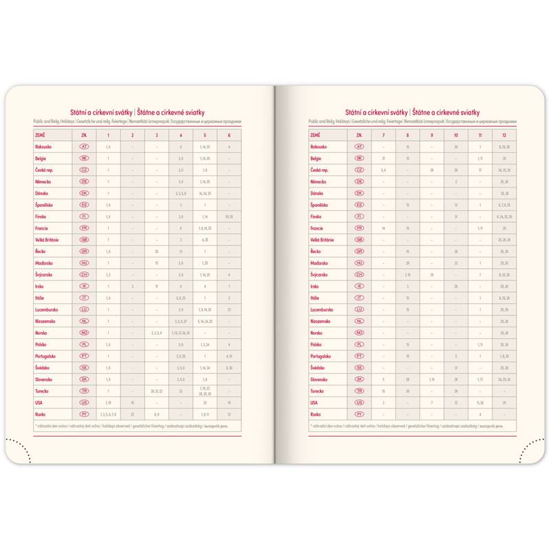 NOTIQUE Týdenní diář Diamante 2026, červený, 15 x 21 cm NOTIQUE Týdenní diář Diamante 2026, červený, 15 x 21 cm