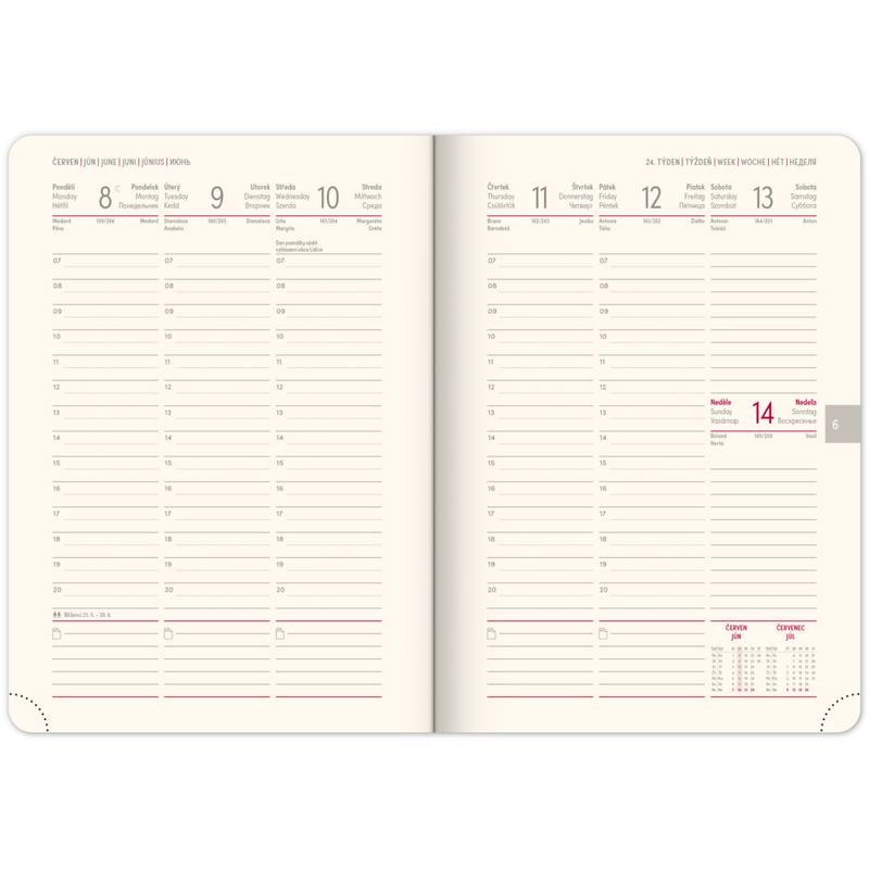 NOTIQUE Týdenní diář Diamante 2026, červený, 15 x 21 cm NOTIQUE Týdenní diář Diamante 2026, červený, 15 x 21 cm