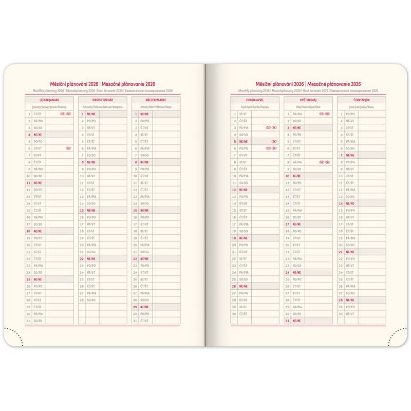 NOTIQUE Týdenní diář Twill 2026, černo-zlatý, 15 x 21 cm NOTIQUE Týdenní diář Twill 2026, černo-zlatý, 15 x 21 cm