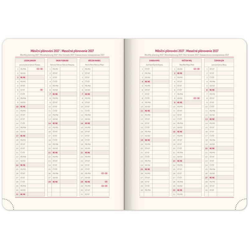 NOTIQUE Týdenní diář Twill 2026, černo-zlatý, 15 x 21 cm NOTIQUE Týdenní diář Twill 2026, černo-zlatý, 15 x 21 cm