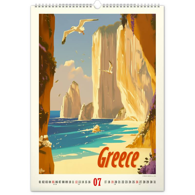 NOTIQUE Nástenný kalendár Vintage plagáty – tropické raje 2026, 33 x 46 cm NOTIQUE Nástenný kalendár Vintage plagáty – tropické raje 2026, 33 x 46 cm