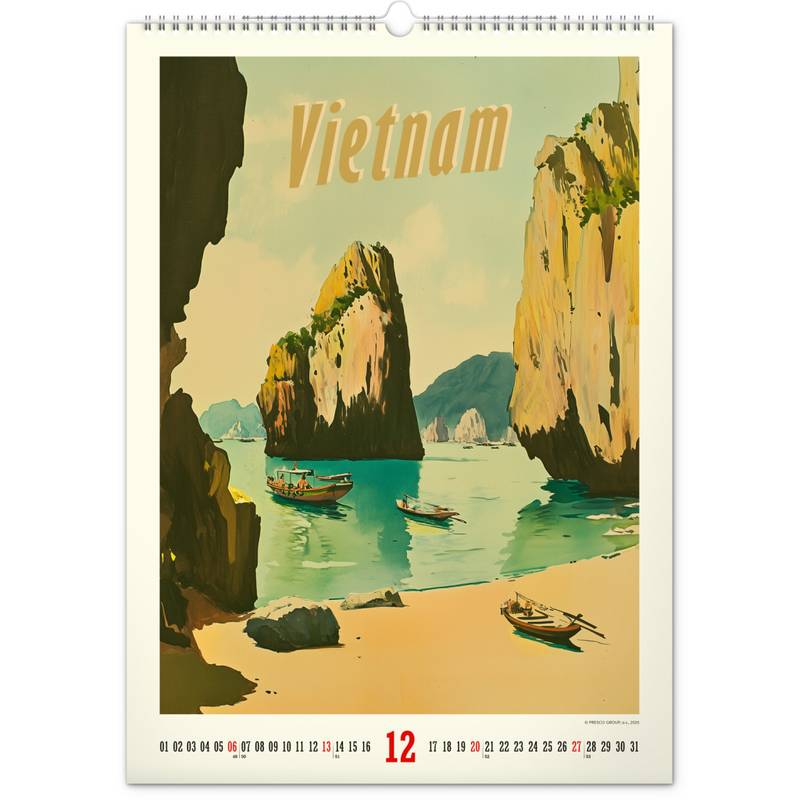 NOTIQUE Nástenný kalendár Vintage plagáty – tropické raje 2026, 33 x 46 cm NOTIQUE Nástenný kalendár Vintage plagáty – tropické raje 2026, 33 x 46 cm