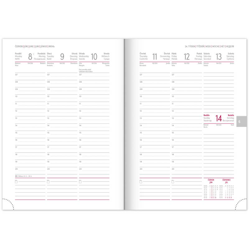 NOTIQUE Týdenní diář Tomy 2026, modro-červený, 15 x 21 cm NOTIQUE Týdenní diář Tomy 2026, modro-červený, 15 x 21 cm