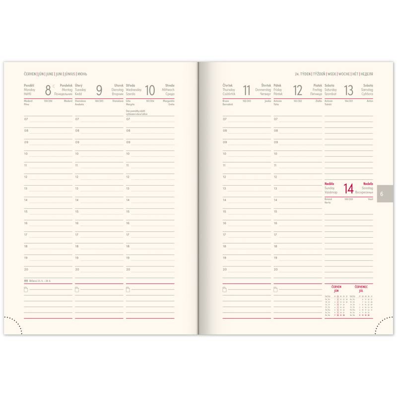 NOTIQUE Týždenný diár Essenza 2026, oriešok, 15 x 21 cm NOTIQUE Týždenný diár Essenza 2026, oriešok, 15 x 21 cm