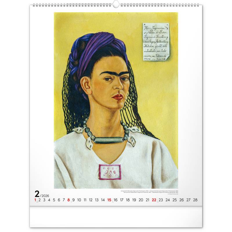 NOTIQUE Nástenný kalendár Frida Kahlo 2026, 48 x 56 cm NOTIQUE Nástenný kalendár Frida Kahlo 2026, 48 x 56 cm