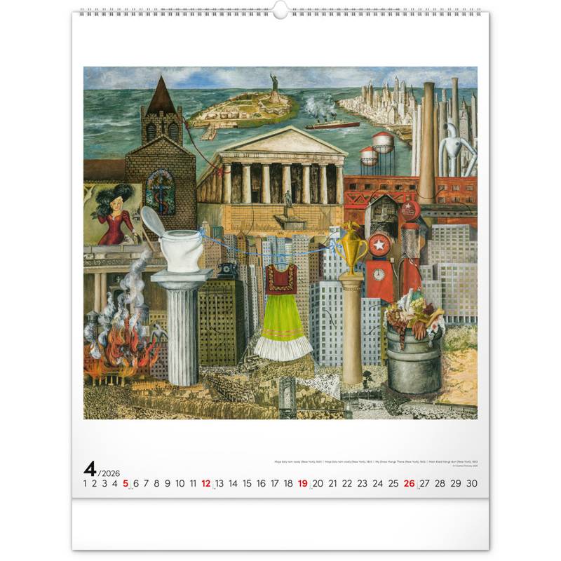 NOTIQUE Nástenný kalendár Frida Kahlo 2026, 48 x 56 cm NOTIQUE Nástenný kalendár Frida Kahlo 2026, 48 x 56 cm