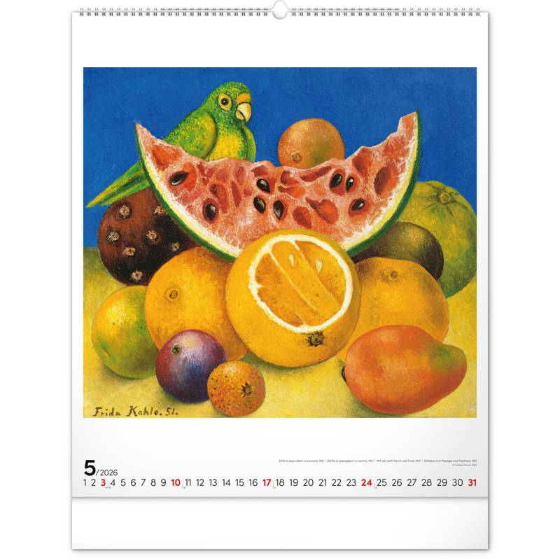 NOTIQUE Nástenný kalendár Frida Kahlo 2026, 48 x 56 cm NOTIQUE Nástenný kalendár Frida Kahlo 2026, 48 x 56 cm
