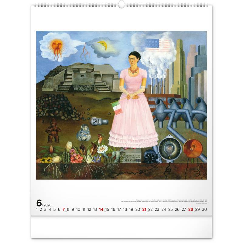 NOTIQUE Nástenný kalendár Frida Kahlo 2026, 48 x 56 cm NOTIQUE Nástenný kalendár Frida Kahlo 2026, 48 x 56 cm