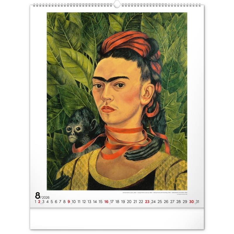 NOTIQUE Nástenný kalendár Frida Kahlo 2026, 48 x 56 cm NOTIQUE Nástenný kalendár Frida Kahlo 2026, 48 x 56 cm