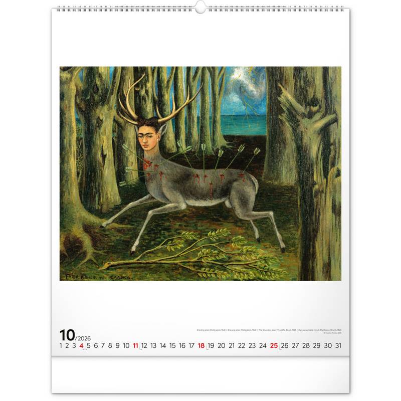 NOTIQUE Nástenný kalendár Frida Kahlo 2026, 48 x 56 cm NOTIQUE Nástenný kalendár Frida Kahlo 2026, 48 x 56 cm