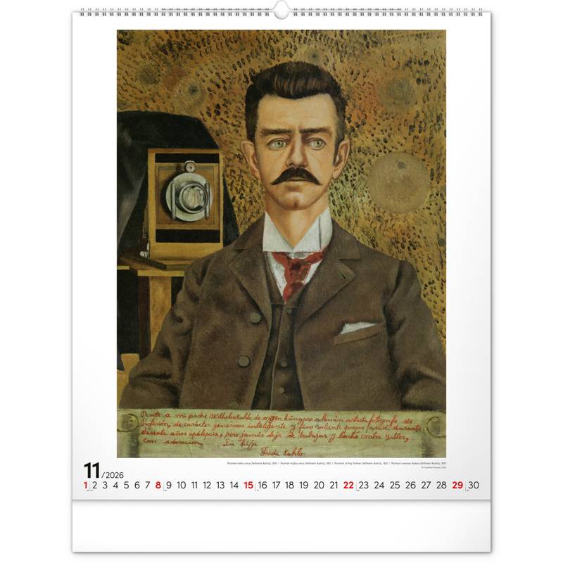 NOTIQUE Nástenný kalendár Frida Kahlo 2026, 48 x 56 cm NOTIQUE Nástenný kalendár Frida Kahlo 2026, 48 x 56 cm