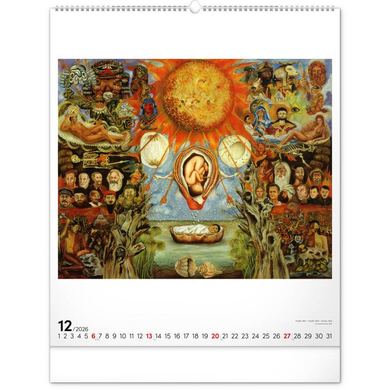 NOTIQUE Nástenný kalendár Frida Kahlo 2026, 48 x 56 cm NOTIQUE Nástenný kalendár Frida Kahlo 2026, 48 x 56 cm