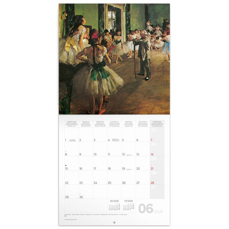 NOTIQUE Poznámkový kalendář Edgar Degas 2026, 30 x 30 cm NOTIQUE Poznámkový kalendář Edgar Degas 2026, 30 x 30 cm