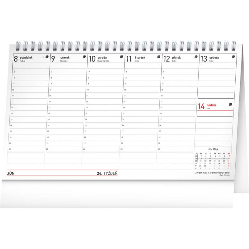NOTIQUE Stolový kalendár Poznámkový daňový s citátmi 2026, 25 x 14,5 cm NOTIQUE Stolový kalendár Poznámkový daňový s citátmi 2026, 25 x 14,5 cm