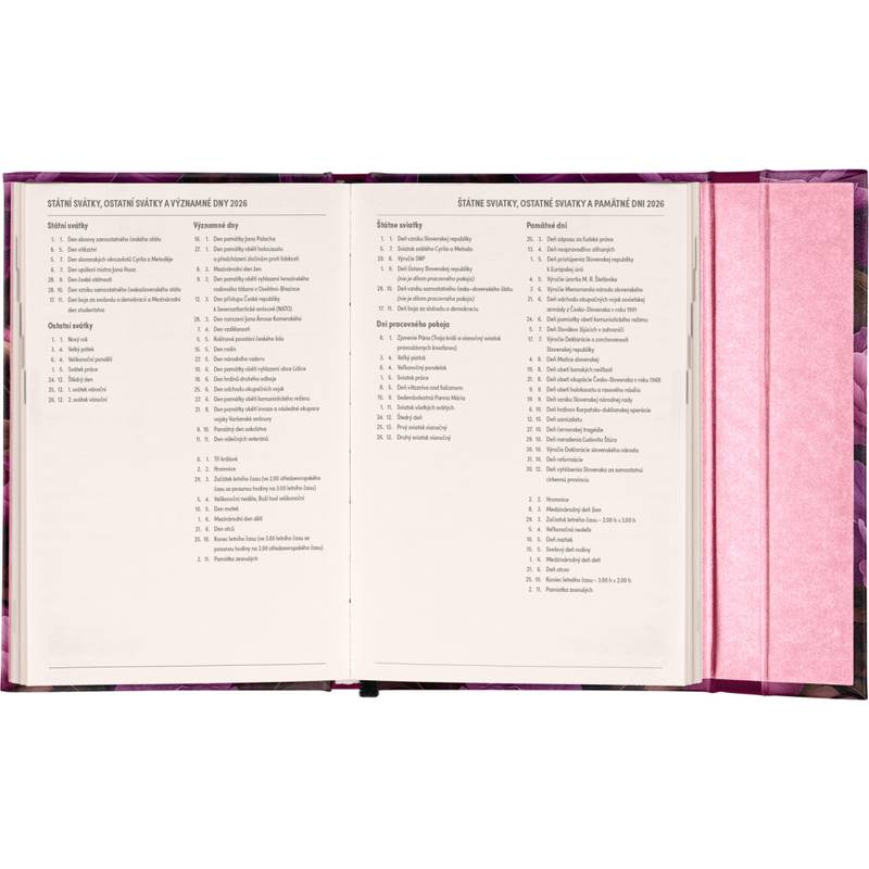 NOTIQUE Týdenní magnetický diář Fialové květy 2026, 11 x 16 cm NOTIQUE Týdenní magnetický diář Fialové květy 2026, 11 x 16 cm