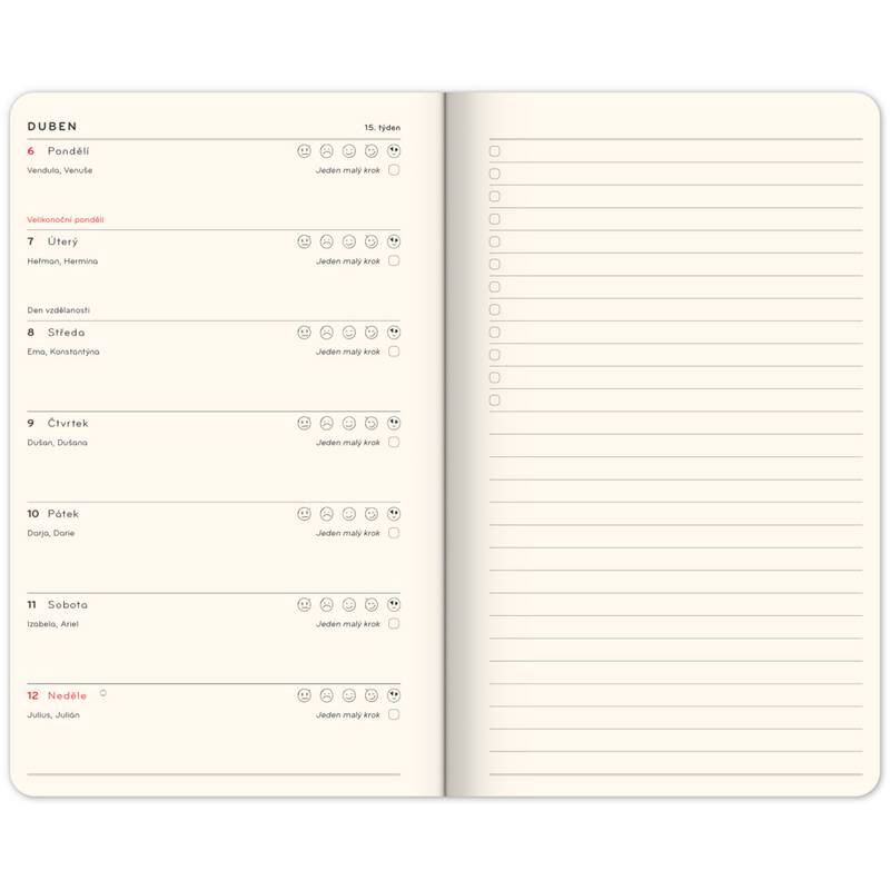 NOTIQUE Týdenní Laskavý diář 2026, 13 x 21 cm NOTIQUE Týdenní Laskavý diář 2026, 13 x 21 cm