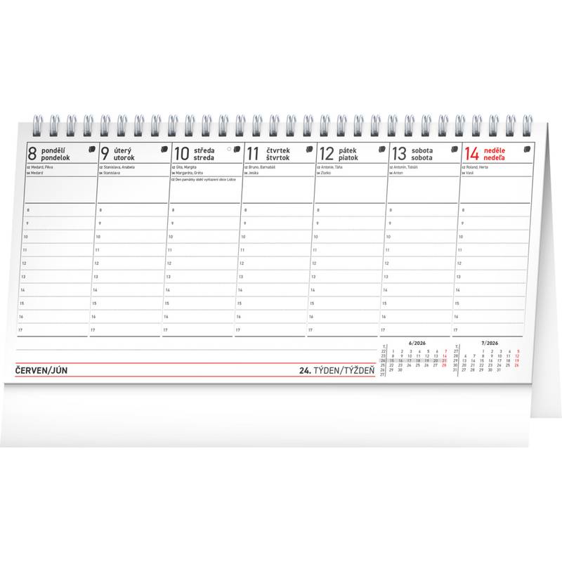 NOTIQUE Stolní kalendář Plánovací CZ/SK 2026, 25 x 12,5 cm NOTIQUE Stolní kalendář Plánovací CZ/SK 2026, 25 x 12,5 cm