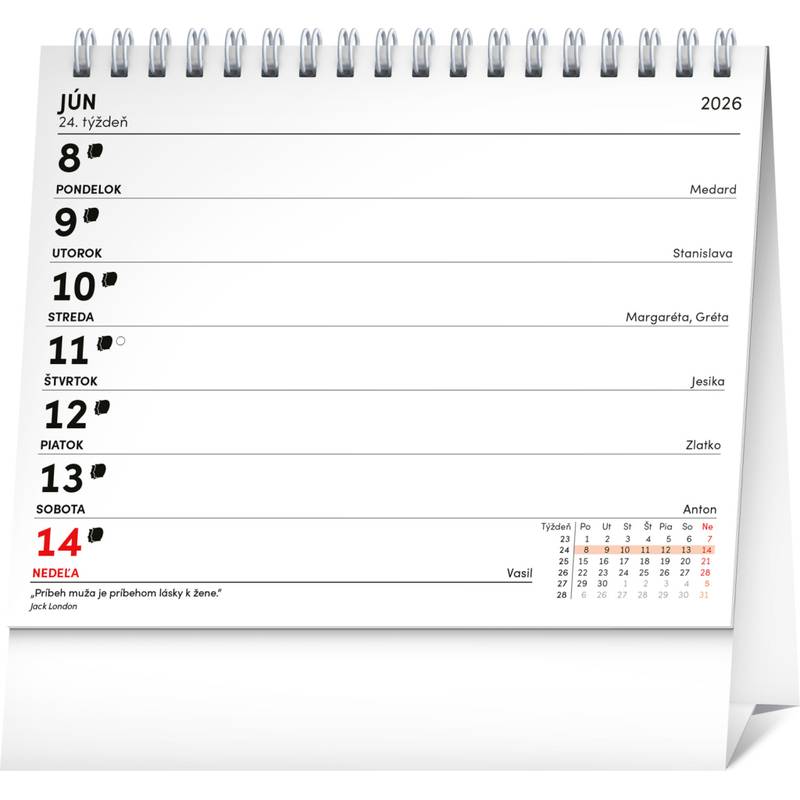 NOTIQUE Stolový kalendár Plánovací s citátmi 2026, 16,5 x 13 cm NOTIQUE Stolový kalendár Plánovací s citátmi 2026, 16,5 x 13 cm