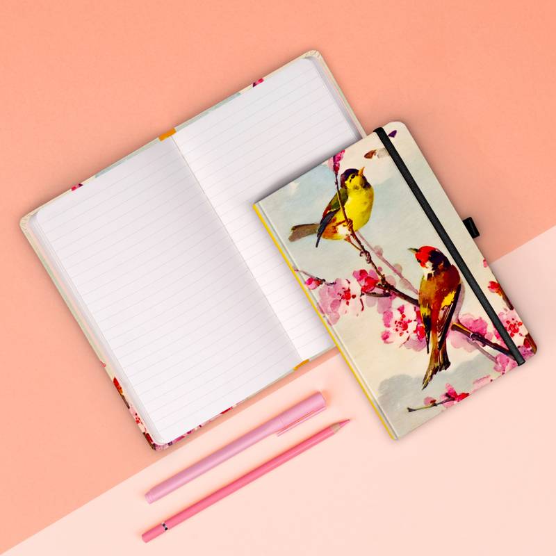 NOTIQUE Notes Vtáčiky – sakura Kateřiny Winterové, linajkovaný, 13 x 21 cm NOTIQUE Notes Vtáčiky – sakura Kateřiny Winterové, linajkovaný, 13 x 21 cm