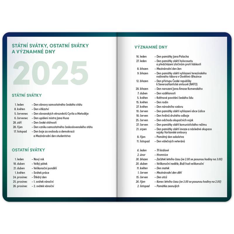 NOTIQUE Školní diář Zelený (září 2025 – prosinec 2026), 9,8 x 14,5 cm NOTIQUE Školní diář Zelený (září 2025 – prosinec 2026), 9,8 x 14,5 cm