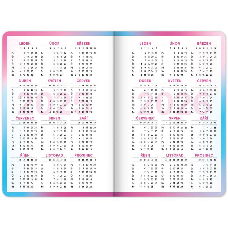 NOTIQUE Školní diář Růžový (září 2025 – prosinec 2026), 9,8 x 14,5 cm NOTIQUE Školní diář Růžový (září 2025 – prosinec 2026), 9,8 x 14,5 cm