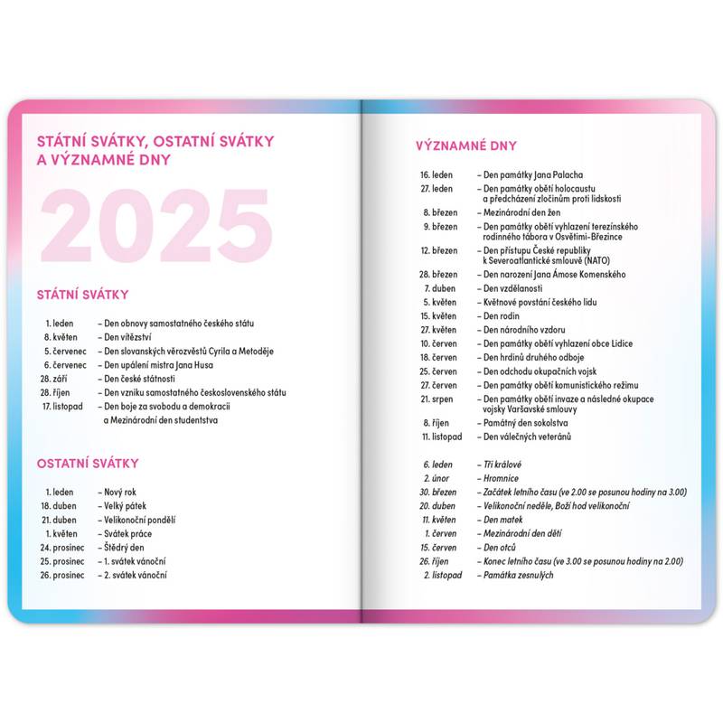 NOTIQUE Školní diář Růžový (září 2025 – prosinec 2026), 9,8 x 14,5 cm NOTIQUE Školní diář Růžový (září 2025 – prosinec 2026), 9,8 x 14,5 cm
