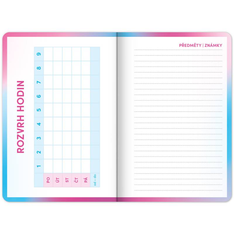 NOTIQUE Školní diář Růžový (září 2025 – prosinec 2026), 9,8 x 14,5 cm NOTIQUE Školní diář Růžový (září 2025 – prosinec 2026), 9,8 x 14,5 cm