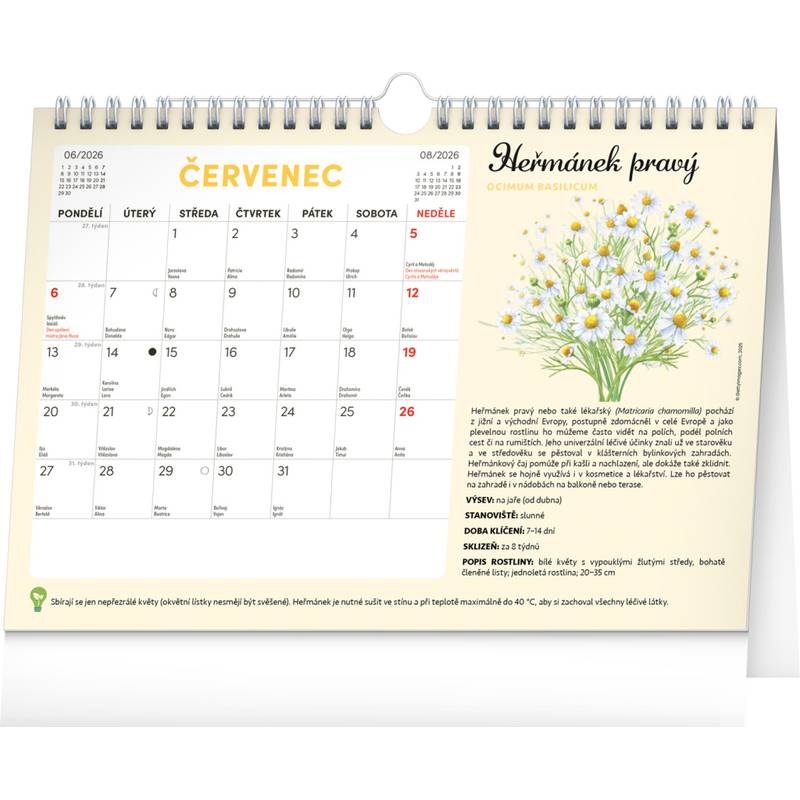 NOTIQUE Měsíční plánovací kalendář se semínky CZ 2026, 30 x 21 cm NOTIQUE Měsíční plánovací kalendář se semínky CZ 2026, 30 x 21 cm