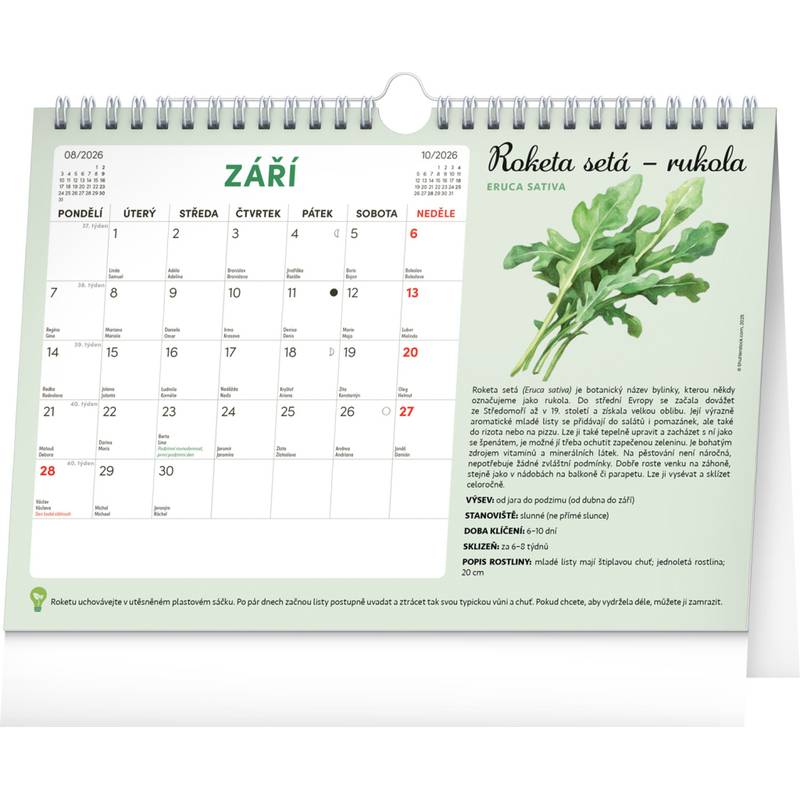 NOTIQUE Měsíční plánovací kalendář se semínky CZ 2026, 30 x 21 cm NOTIQUE Měsíční plánovací kalendář se semínky CZ 2026, 30 x 21 cm