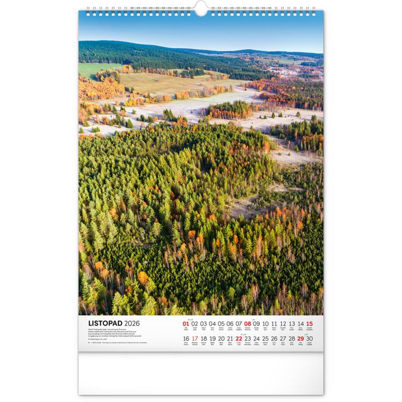 NOTIQUE Nástěnný kalendář Národní parky Čech a Moravy CZ 2026, 33 x 46 cm NOTIQUE Nástěnný kalendář Národní parky Čech a Moravy CZ 2026, 33 x 46 cm