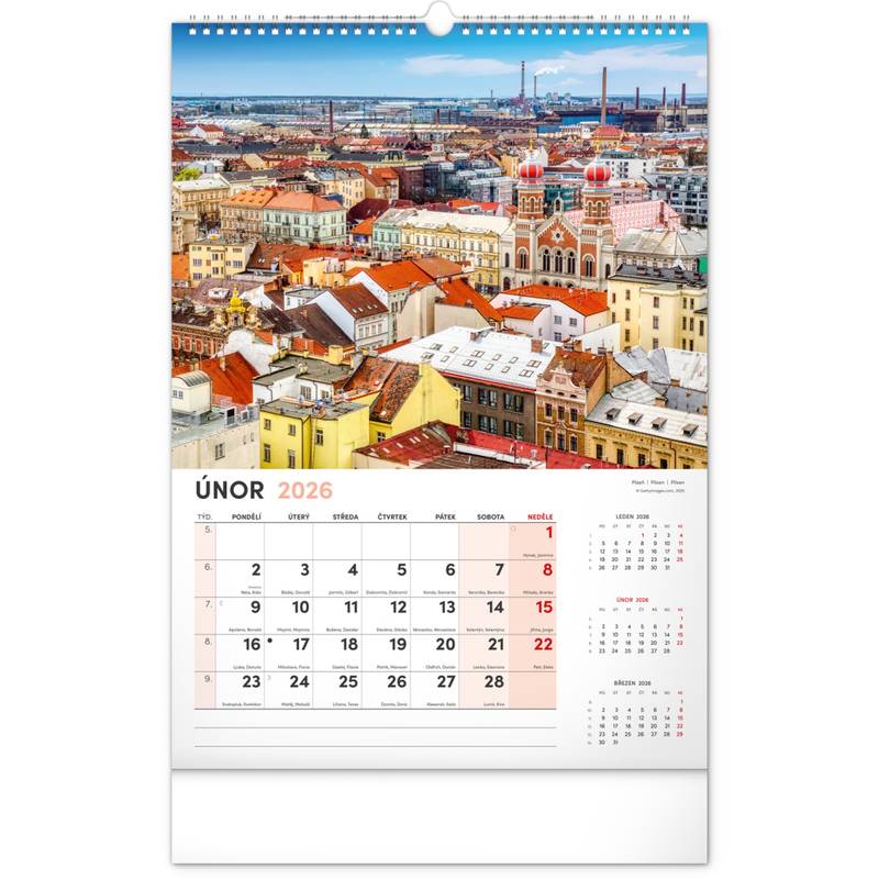 NOTIQUE Nástěnný kalendář Má vlast CZ 2026, 33 x 46 cm NOTIQUE Nástěnný kalendář Má vlast CZ 2026, 33 x 46 cm