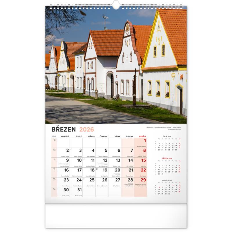 NOTIQUE Nástěnný kalendář Má vlast CZ 2026, 33 x 46 cm NOTIQUE Nástěnný kalendář Má vlast CZ 2026, 33 x 46 cm