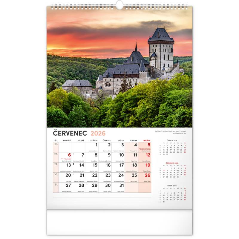 NOTIQUE Nástěnný kalendář Má vlast CZ 2026, 33 x 46 cm NOTIQUE Nástěnný kalendář Má vlast CZ 2026, 33 x 46 cm