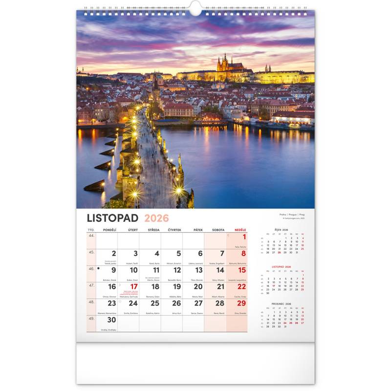 NOTIQUE Nástěnný kalendář Má vlast CZ 2026, 33 x 46 cm NOTIQUE Nástěnný kalendář Má vlast CZ 2026, 33 x 46 cm