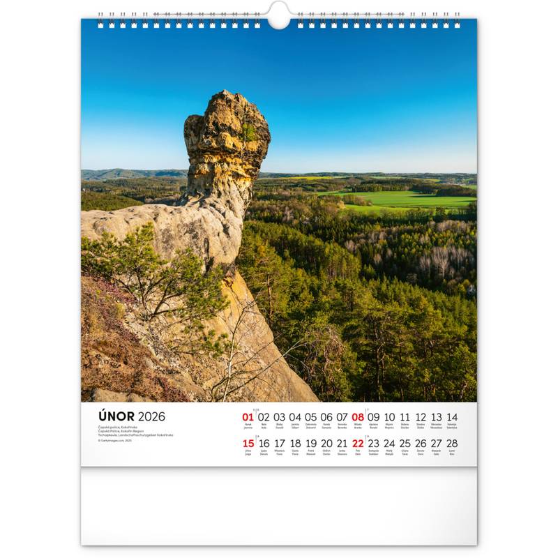 NOTIQUE Nástěnný kalendář Toulky českou krajinou CZ 2026, 30 x 34 cm NOTIQUE Nástěnný kalendář Toulky českou krajinou CZ 2026, 30 x 34 cm