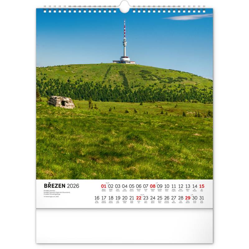 NOTIQUE Nástěnný kalendář Toulky českou krajinou CZ 2026, 30 x 34 cm NOTIQUE Nástěnný kalendář Toulky českou krajinou CZ 2026, 30 x 34 cm