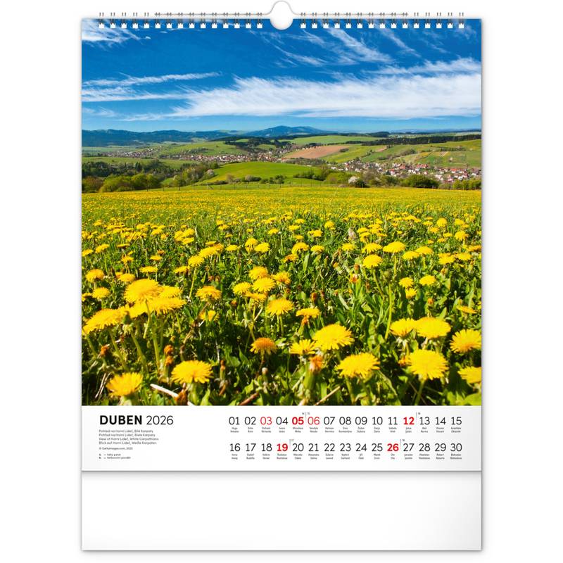 NOTIQUE Nástěnný kalendář Toulky českou krajinou CZ 2026, 30 x 34 cm NOTIQUE Nástěnný kalendář Toulky českou krajinou CZ 2026, 30 x 34 cm