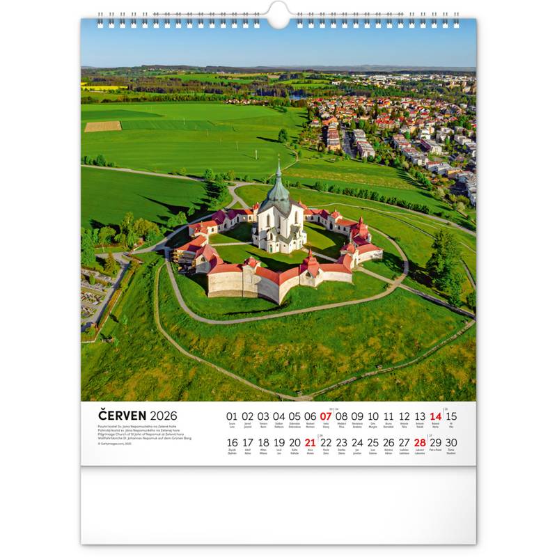 NOTIQUE Nástěnný kalendář Toulky českou krajinou CZ 2026, 30 x 34 cm NOTIQUE Nástěnný kalendář Toulky českou krajinou CZ 2026, 30 x 34 cm