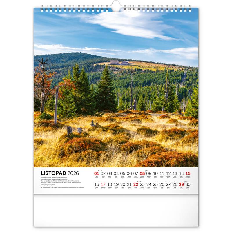 NOTIQUE Nástěnný kalendář Toulky českou krajinou CZ 2026, 30 x 34 cm NOTIQUE Nástěnný kalendář Toulky českou krajinou CZ 2026, 30 x 34 cm