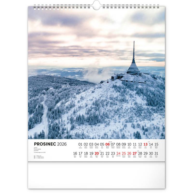 NOTIQUE Nástěnný kalendář Toulky českou krajinou CZ 2026, 30 x 34 cm NOTIQUE Nástěnný kalendář Toulky českou krajinou CZ 2026, 30 x 34 cm