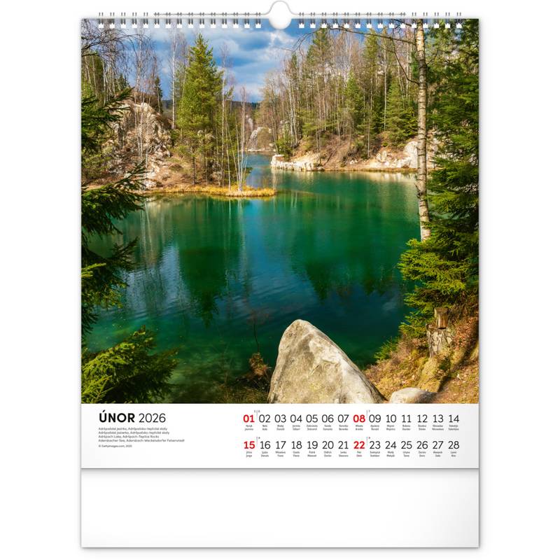 NOTIQUE Nástěnný kalendář Vodní království CZ 2026, 30 x 34 cm NOTIQUE Nástěnný kalendář Vodní království CZ 2026, 30 x 34 cm