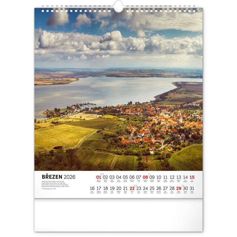 NOTIQUE Nástěnný kalendář Vodní království CZ 2026, 30 x 34 cm NOTIQUE Nástěnný kalendář Vodní království CZ 2026, 30 x 34 cm