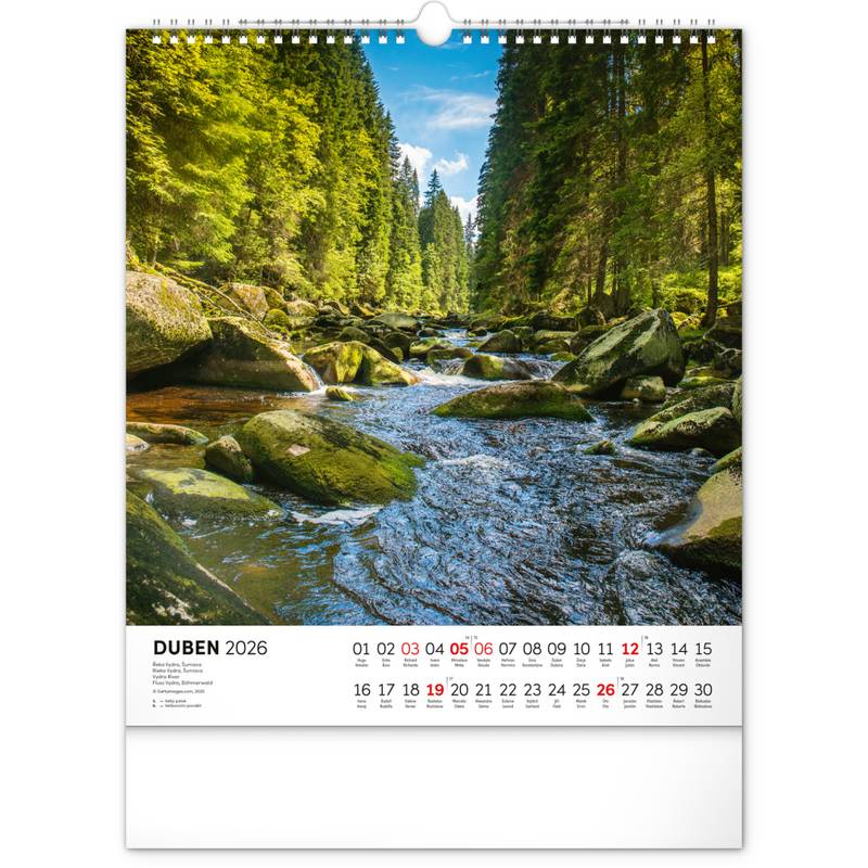 NOTIQUE Nástěnný kalendář Vodní království CZ 2026, 30 x 34 cm NOTIQUE Nástěnný kalendář Vodní království CZ 2026, 30 x 34 cm