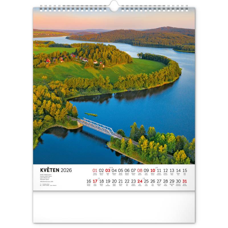 NOTIQUE Nástěnný kalendář Vodní království CZ 2026, 30 x 34 cm NOTIQUE Nástěnný kalendář Vodní království CZ 2026, 30 x 34 cm