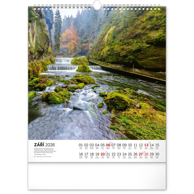 NOTIQUE Nástěnný kalendář Vodní království CZ 2026, 30 x 34 cm NOTIQUE Nástěnný kalendář Vodní království CZ 2026, 30 x 34 cm